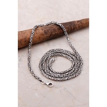 Sümer Telkari Kral Zincir 3 Mm 60 Cm Elişi Gümüş Erkek Kolye 7157