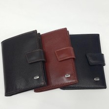 Sanalbolluk Siyah-Taba-Kahve Renkte Kartlık, Kimlik ve Çıtçıtlı Bozuk Para Bölmeli Deri Cüzdan