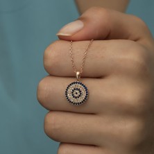 Ervanur Zirkon Taşlı Rose Kaplama Nazar Kolye