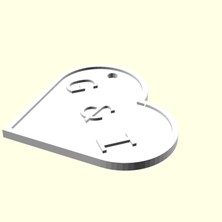 Aldım Geldi G & I Kişiye Özel Üretim Zincirsiz Kalp Aşk Anahtarlık Sevgiliye Eşe Hediyelik Tag Organik Plastikten