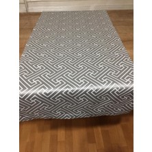 Finezza Labirent Geometrik Desenli jakar Kumaş Gri/Ekru Runner 40*140 cm - 83