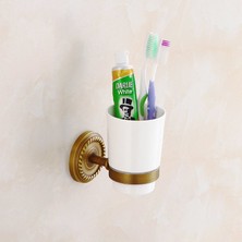 Fause Diş Fırçalık Vintage Antik Pirinç