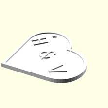 Aldım Geldi H & V Kişiye Özel Üretim Zincirsiz Kalp Aşk Anahtarlık Sevgiliye Eşe Hediyelik Tag Organik Plastikten