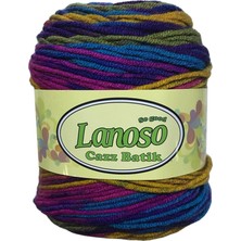 Lanoso Cazz Batik Premium Akrilik 210 mt 100 gr -19 Çeşit Renkli- Örgü İpi 2 Adet