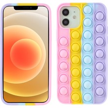 Hello-U Pop It Model Silikon iPhone 11 Için 6.1 Inç Telefon Kılıfı -Sarı Mavi (Yurt Dışından)