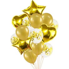 Parti Sürprizi Altın Yıldız Folyo Balon Demeti