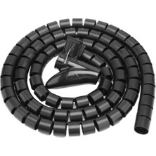 Karbonplast Kablo Koruyucu ve Düzenleyici 20 mm Spiral Siyah 1,0 Metre