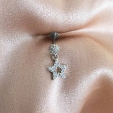 Bylin Cerrahi Çelik Yıldız Sallantılı Piercing - Bar Uzunluğu 6 Mm. 1 Adet