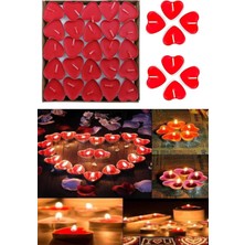 Bal10 Dünyası Kırmızı Kalpli Tealight Mum 100'LÜ