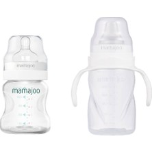 Mamajoo Silver Biberon 150 ml & Kulplu Eğitici Bardak 270 ml / Beyaz