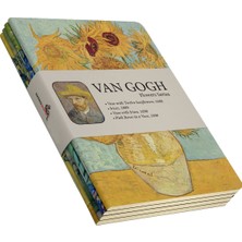 Retronote Van Gogh 4'lü Defter Seti 3  Flowers Series  Çizgisiz 64 Sayfa  10,5X14CM