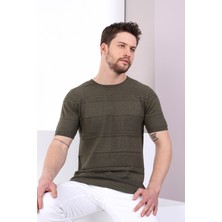 Ferraro Haki Bisiklet Yaka Erkek Pamuk Triko T-Shirt