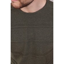 Ferraro Haki Bisiklet Yaka Erkek Pamuk Triko T-Shirt