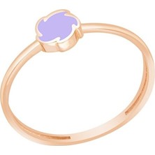 Tektaş Pembe Altın 14 Ayar Geometrik Yüzük