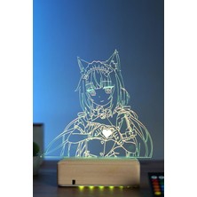 Modiwa Design Vanilla - Nekopara 16 Renk Anime Gece Lambası