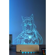 Modiwa Design Vanilla - Nekopara 16 Renk Anime Gece Lambası