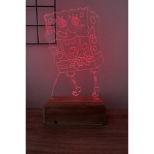 Modiwa Design Süngerbob Kareşort 3D 16 Renk Dekoratif LED Lamba