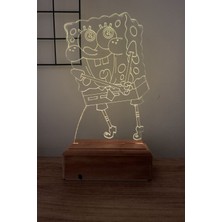 Modiwa Design Süngerbob Kareşort 3D 16 Renk Dekoratif LED Lamba