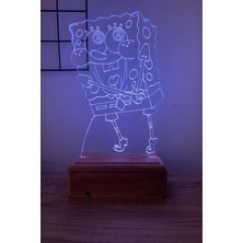 Modiwa Design Süngerbob Kareşort 3D 16 Renk Dekoratif LED Lamba