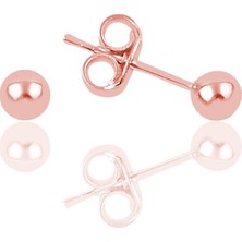 Söğütlü Silver Gümüş Rose 4 mm Gümüş Top Küpe