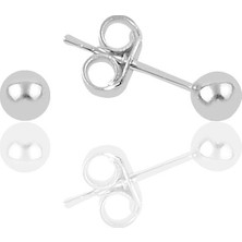 Söğütlü Silver Gümüş 4 mm Gümüş Top Küpe