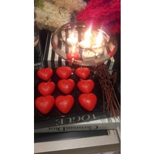 Iv Candles Valentine's Day Kırmızı 12 Li Kalpli Mum
