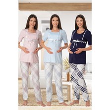 Ekoseli Lohusa Pijama Takım Effortt 6022