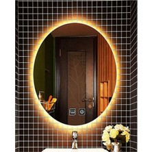 Global Led Mirror 65X85 cm Dokunmatik Tuşlu Buğu Yapmayan Ledli Elips Banyo Aynası