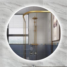 Global Led Mirror 70 cm Dokunmatik Tuşlu Buğu Yapmayan Ledli Yuvarlak Banyo Aynası