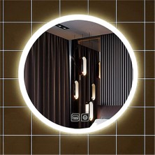 Global Led Mirror 45 cm Dokunmatik Tuşlu Buğu Yapmayan Ledli Yuvarlak Banyo Aynası