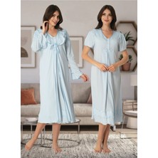 Kısa Kol Lohusa Gecelik Sabahlık Takım 8025