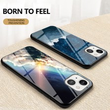 Hello-U iPhone 13 Için 3D Gökyüzü Desenli Temperli Cam Çizilmeye Dayanıklı Koruyucu Kılıf - Çok Renkli (Yurt Dışından)