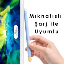 Kyver Apple Pencil 2. Nesil Uyumlu Silikon Koruma Kılıfı Lila