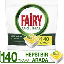 Fairy Hepsi Bir Arada Bulaşık Makinesi Deterjanı Tableti / Kapsülü Limon Kokulu 140 Yıkama