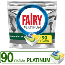 Fairy Platinum Bulaşık Makinesi Deterjanı Tableti / Kapsülü Limon Kokulu 90 Yıkama