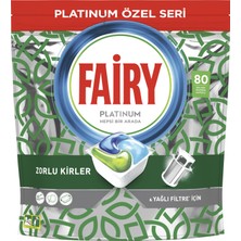 Fairy Platinum Green Bulaşık Makinesi Deterjanı Tableti / Kapsülü Özel Seri Limon Kokulu 80 Yıkama