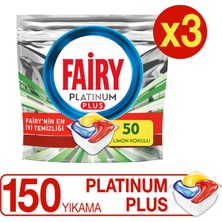 Fairy Platinum Plus Bulaşık Makinesi Deterjanı Tableti / Kapsülü 50 Yıkama x3