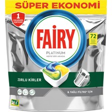 Fairy Platinum Bulaşık Makinesi Deterjanı Tableti / Kapsülü Limon Kokulu 72 Yıkama