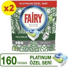 Fairy Platinum Yeşil 160 Yıkama Bulaşık Makinası Deterjanı Tableti / Kapsülü 80 x 2