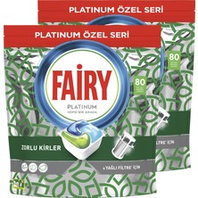 Fairy Platinum Yeşil 160 Yıkama Bulaşık Makinası Deterjanı Tableti / Kapsülü 80 x 2