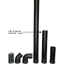 Pelet Baca 100 mm Pelet Soba Bacası Borusu 50 cm