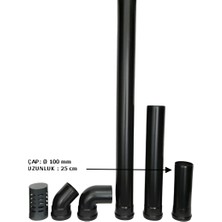 Pelet Baca 100 mm Pelet Soba Bacası Borusu 25 cm