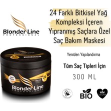 Blonder Line 24 Farklı Bitkisel Yağ İçeren Yıpranmış Ve Kırılgan Saçlar için Onarıcı Saç Bakım Maskesi - 300 ml