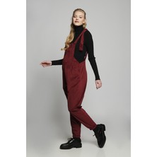 Lyn Mama Johana Kadife Salopet - Bordo
