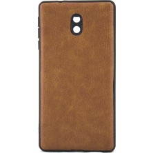 Nokia 3 360 Derece Slim Premium Deri Görünümlü Silikon Kılıf Taba