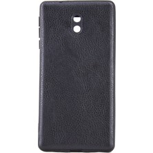 Nokia 3 360 Derece Slim Premium Deri Görünümlü Silikon Kılıf Siyah