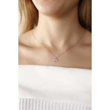 Lia Berto Rose Firuze Gözlü 925 Ayar Gümüş Kolye