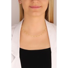 Lia Berto Pullu Zincir 40 cm 925 Ayar Gümüş Kolye