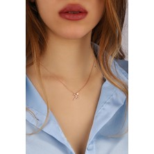 Lia Berto Zirkon Taşlı Yay Burcu 925 Ayar Gümüş Kolye