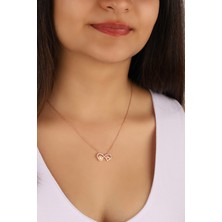 Lia Berto Rose Kaplama Kalpli Kartanesi Sonsuzluk 925 Ayar Gümüş Kolye